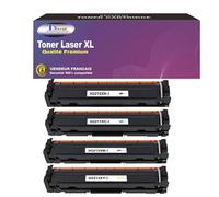 T3AZUR - Lot de 4 Toner Compatible avec HP W2210X, W2211X, W2212X, W2213X remplace HP 207X (avec Puce)