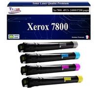 T3AZUR -Lot de 4 Toners compatibles avec Xerox Phaser 7800 Noir, Cyan, Magenta, Jaune