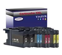 T3AZUR -Lot de 8 Cartouches compatibles avec Brother LC1240 / LC1280 XL pour Brother DCP-J525W, DCP-J725DW, DCP-J925DW Noir, Cyan, Magenta, Jaune G