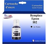 T3AZUR - Recharge compatible avec Epson 102 EcoTank - Noire Noire G