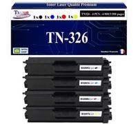 T3AZUR - TN326 - Lot de 4 Toner couleur compatible Brother HL L8250CDN / L8300 Couleur