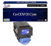 T3AZUR -Toner compatible avec Canon CEXV21 (0453B002) pour Canon IR-C2380i C2550 C2880 C3080 C3380 C3480 C3580 - Cyan Cyan