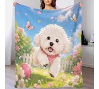 T3F9C1J7U Plaid Microfibre Chiot 3D imprimé Toucher Polaire | 60x80inchdouceur peluche chaleur légère déco canapé jeté lit ambiance cosy textile maison cadeau motif floral