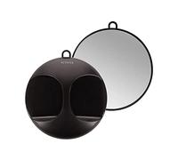 T4B LUSSONI Miroir à main professionnel noir avec poignée, 29 cm, pour coiffeurs, salons de beauté, barbiers, esthéticiennes, pour hommes et femmes