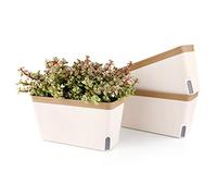 T4U Pots Auto-arrosants rectangulaires 27 cm, lot 3, Pot de Fleur Interieur, Plantes Petites Maison Bureau, arrosage réduit, Usage Pratique, Non Compatible végétaux Grands sensibles humidité