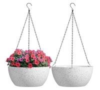 T4U Pots Fleurs Suspendus 30 Cm, Lot De 2, Pots Suspendus Amovibles avec Chaîne, pour Gagner De La Place Et Mettre en Valeur Les Plantes en Appartement, Balcon Ou Jardin, Usage Intérieur Extérieur