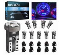 T5 74 Led Ampoule Bleu W3W 37 70 2721 Led Wedge LED T5 Twist Socket ampoule tableau de bord pour Voiture Intérieur Compteur De Vitesse Instrument Jauge Cluster Indicateur Light Panel 12V, 10 Lampe