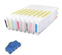 T5631-T5639 T6031-T6039 Cartouche à encre rechargeable vide + réinitialisation de la puce 350 ml compatible avec les fournitures d'imprimante pour Stylus Pro 7800 9800 7880 9880(FOR EPSON 7880)