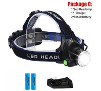 T6 Led - Lampe Frontale Étanche Zk20, 8000lm, Lampe Frontale, Torche, Chasse, Minage, Pêche