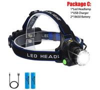 T6 Led - Lampe Frontale Étanche Zk20, 8000lm, Lampe Frontale, Torche, Chasse, Minage, Pêche