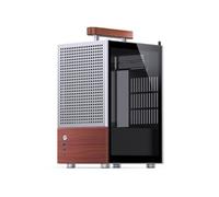 Jonsbo T6 Boîtier Mini-ITX argent Mini-boîtier avec poignée en bois et verre trempé