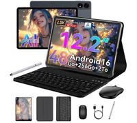 T60 Tablette 12,2 Pouces Android 16 Tablette avec Clavier/stylet,48Go RAM 256Go ROM,5G WiFi, 10000 mAh,WideVine L1,GPS,Gemeni AI