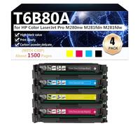 T6B80A Cartouches de Toner à Très Haut Rendement Compatibles pour HP Color LaserJet Pro M280nw M281fdn M281fdw Imprimantes, Impression Nette et Précise,BCMY-1 Pack