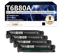 T6B80A Cartouches de Toner à Très Haut Rendement Compatibles pour HP Color LaserJet Pro M280nw M281fdn M281fdw Imprimantes, Impression Nette et Précise,Black-4 Pack