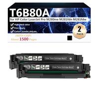 T6B80A Cartouches de Toner Compatibles pour HP Color LaserJet Pro M280nw M281fdn M281fdw Imprimantes, Haute Capacité 1500 Pages, Impression Haute Définition,Black-2 Pack