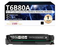 T6B80A Cartouches de Toner Compatibles pour HP Color LaserJet Pro M280nw M281fdn M281fdw Imprimantes, Haute Capacité 1500 Pages, Impression Haute Définition,Black-1 Pack