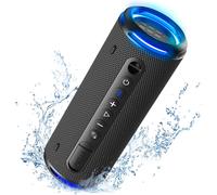 T7 Lite Enceinte Bluetooth Portable 24W, Haut-Parleur Bluetooth 5.3 Sans Fil Avec Lumière Led, Basses Puissantes, Étanche Ipx7, Autonomie De 24H, Contrôle Via L'Application Pour Fête Black[L173]