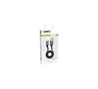Emtec Câble USB-A vers Type-C ECCHAT700TC plat 120 cm charge rapide jusqu'à 3A aluminium Noir
