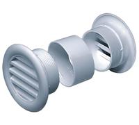 T71w Lot de 2 grilles d'aération rondes blanches Ø 40 mm avec moustiquaire pour porte