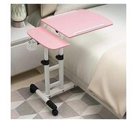 T7anpmmazz Table d'appoint en forme de C Support pour ordinateur portable Chariot roulant, table debout réglable en hauteur mobile portable pliable avec panier latéral pour bureau à domicile sur table