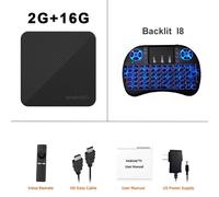 T8 Allwinner H313 boîtier de télévision intelligent Android 14 Quad Core Cortex A53 prise en charge 8K vidéo 4K HDR10 + Wifi6 BT5 64G Google Voice décodeur,Clavier 2G 16G,prise Ue
