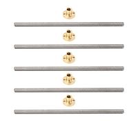 T8 Lead Screw 8mm Diameter 2mm Pitch | Stainless Steel Linear Motion Rod with Brass Nut | for 3D Printer/CNC Machine/Automation | 200mm Length, 5 Pcs Set