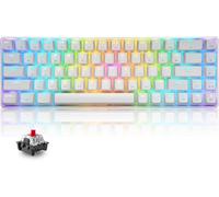 T8 Rgb 60% Clavier Mécanique,Clavier De Jeu Filaire Layout Compacte 65%,18 Led Rvb Chroma Rétroéclairées,Qwerty Mini 68 Touches Full Key Anti-Ghosting Pour Ps4,Xbox,Pc,Mac-Red Switch/White