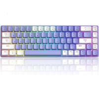 T8 Rgb 60% Clavier Mécanique,Clavier De Jeu Filaire Layout Compacte 65%,18 Led Rvb Chroma Rétroéclairées,Qwerty Mini 68 Touches Full Key Anti-Ghosting Pour Ps4,Xbox,Pc,Mac-Blue Switch/Purple