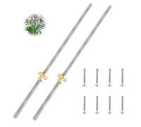 T8 Tiges Filetées 2 Pcs 300mm T8 Tiges Filetées en Acier Inoxydable Tige Filetée Trapézoïdale avec Écrou en Laiton et 8 Pcs Vis pour l'imprimante 3D Z Axe Rails de Moteur Pas à Pas