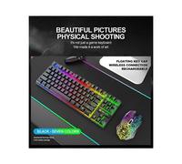 T87 Wireless Keyboard and Mouse Set 87-key Mechanical Sense Keyboard Game Mouse RGB Rechargeable Multimedia PC Computer Keyboard