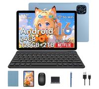 T90 Android 16 Tablette 11 Pouces,24Go RAM 128Go ROM,Octa-Core,8000mAh,Widevine L1,Gemini AI,5GWiFi,avec clavier/stylet/souris
