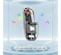 T900 Souris Sans Fil Rechargeable, Ultra Mince 24G + Bluetooth 51 Souris Silence 2400 Dpi, Souris Gamer Transparente Récepteur Usb Pour Laptop/Pc/Mac, Niveau De Batterie Visible-[ZHUJ3348]