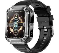 T93 Smartwatch à écran IPS de 1,96 pouce + oreillette Bluetooth, BT 5.0 | IP67 étanche | 4 Go | mode sport | suivi de la santé, compatible avec Android 9.0 et IOS 5.0, argenté