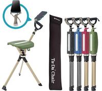 Ta-Da Chair Série 2 Pro - Canne de Marche avec siège, Cadre léger en Aluminium, Tabouret Pliable Robuste (jusqu'à 136 kg), Facile à Plier, idéal pour la randonnée et l'extérieur - Vert, Ajustable