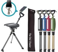 Ta-Da Chair Série 2 Pro - Canne de Marche avec siège, Cadre léger en Aluminium, Tabouret Pliable Robuste (jusqu'à 136 kg), Facile à Plier, idéal pour la randonnée et l'extérieur - Noir, Ajustable