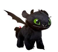 TA&MA Dragons - Facile de dresser les dragons - Drache noir de nuit inspiré par Sansdent - Doudou & peluche - Différents modèles & tailles - Poil doux pour enfants & fans (Pattes 25 cm)