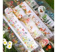 Ta Merry Animal World Stickers Animaliers 6 Rouleaux, Stickers Décoratifs Floraux et Papillons pour Scrapbooking, Journal et Décoration (Monde Animal)