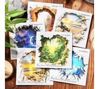 Ta Merry Autocollants Scrapbooking Stickers 60 pièces Magic Stickers Scrapbooking Accessoires, autocollants transparents journaling autocollants pour scrapbooking (murs cassés fantaisie