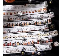 Ta Merry Autocollants Washi Tape, Accessoires Autocollants pour Bullet Journal, 8 Rouleaux Autocollants Décoratifs PET Gothique Esthétique Scrapbooking pour Accessoires Journal, Album Photo, Carnet