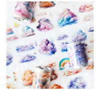 Ta Merry Ensemble d'autocollants pour scrapbooking, 3 rouleaux de washi tape, accessoires de scrapbooking à thème nuage PET, autocollants esthétiques décoratifs pour le journal intime, accessoires de