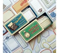 Ta Merry Lot de 120 autocollants esthétiques pour scrapbooking - Vintage - Pour album photo, scrapbooking, album photo, calendrier Matchstick Memo