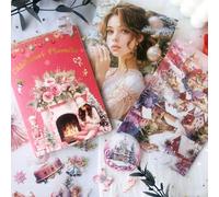 Ta Merry Lot de 20 feuilles d'autocollants pour scrapbooking, accessoires de Noël, autocollants Washi, autocollants transparents PET, livre d'autocollants, bullet journal, autocollants décoratifs pour