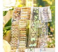 Ta Merry Scrapbook Lot de 6 rouleaux Washi Tape PET Scrapbooking Path Stickers Bullet Journal pour scrapbooking fait main, calendrier, album photo, journal, carnet (Jardin)