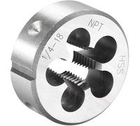 TA-VIGOR 1 matrice de filetage métrique réglable de 6,35 mm à 18 NPT, matrice ronde en alliage d'acier à outils pour le traitement, la correction ou le nettoyage des fils externes (métal, plastique)