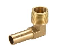 TA-VIGOR 1 raccord de tuyau cannelé en laiton, coude à 90 degrés, 10 mm barbelé vers connecteur adaptateur de tuyau mâle 3/8PT