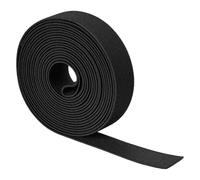 TA-VIGOR Bande élastique en sergé de 25 mm de large, 2,5 cm, 4 m, bandes élastiques tissées double face en polyester plat, pour couture et loisirs créatifs, noir