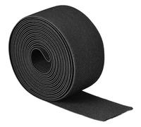 TA-VIGOR Bande élastique en sergé de 50 mm de large, 5,1 cm et 4 m, bandes élastiques tissées double face en polyester plat, pour couture et loisirs créatifs, noir