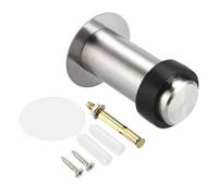 TA-VIGOR Butée de porte cylindrique en acier inoxydable brossé avec tampon en caoutchouc, protection de porte de style moderne pour chambres, portes d'entrée, patios, garages, bureaux