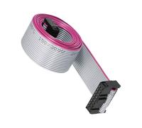 TA-VIGOR Câble ruban IDC à 16 broches, connecteur FC/FC de type A, pas de 2,54 mm, longueur de 1 m, idéal pour appareils photo numériques, ordinateurs portables, téléviseurs LCD, gris