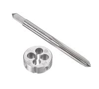 TA-VIGOR Ensemble tarauds et filières métriques M5 x 0,8 mm, tarauds à vis avec matrice de filetage rond, kit de tarauds et filières robustes pour bricolage, réparation, coupe de filetage externe et